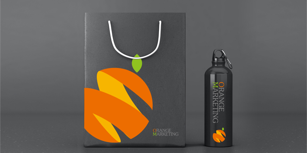 橙子马克厅媒体平台LOGO设计应用手提袋_北京logo设计_北京vi设计_高瑞品牌